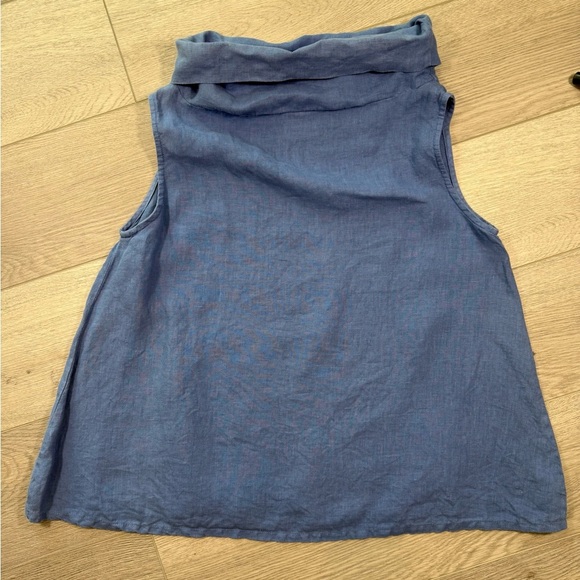 Etta Tank by Bryn Walker women’s 100% linen cowl neck denim color xs - Picture 2 of 6